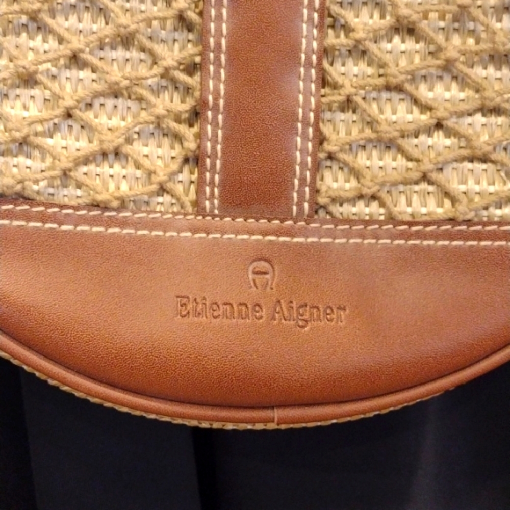 NWOT Etienne Aigner Crossbody Rattan Purse Satchel - Picture 4 of 11